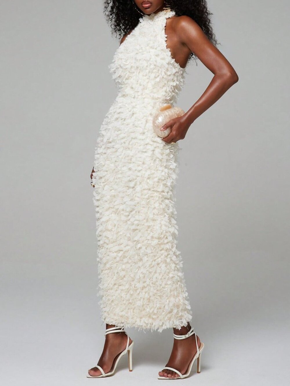 Apricot Elegant Women's Appliques Bodycon Dress